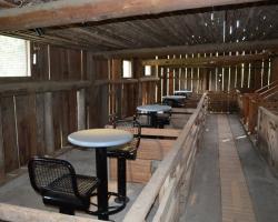 tables inside barn