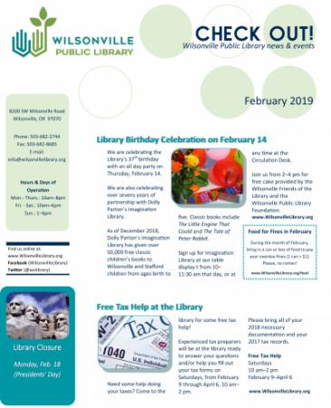 February 2019 Wilsonville Library Newsletter