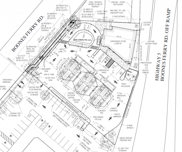 Boones Ferry Road Gas Station Site Plan