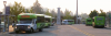 Buses at SMART's Transit Center in Wilsonville. Ore.