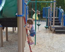 child on play structure
