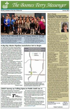 Page 1 of January 2023 Boones Ferry Messenger