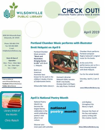 April 2019 Wilsonville Library Newsletter